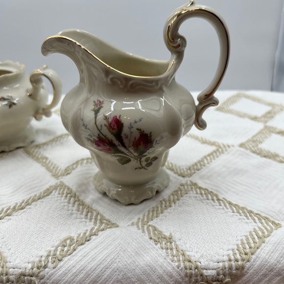 SELB Germany Pompadour Moss Rose creamer and sugar bowl - Picture 14 of 16